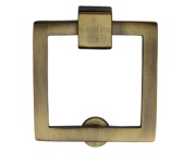 Heritage Brass Square Drop Cabinet Pull, Antique Brass - C6311-AT