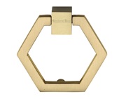 Heritage Brass Hexagon Cabinet Drop Pull, Satin Brass - C6334-SB