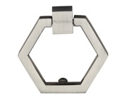 Heritage Brass Hexagon Cabinet Drop Pull, Satin Nickel - C6334-SN