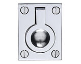 Heritage Brass Flush Ring Cabinet Pull (38mm x 50mm OR 50mm x 63mm), Polished Chrome - C6337-PC