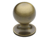 Heritage Brass Ball Design Cabinet Knob (25mm, 32mm OR 38mm), Antique Brass - C8321-AT