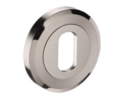 Access Hardware Bevelled Edge Oval Profile Escutcheon, Dual Finish Polished & Satin Stainless Steel - C8408DM