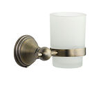 Heritage Brass Cambridge Toothbrush Holder With Frosted Glass Tumbler, Matt Antique - CAM-TUMBLER-MA