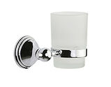 Heritage Brass Cambridge Toothbrush Holder With Frosted Glass Tumbler, Polished Chrome - CAM-TUMBLER-PC