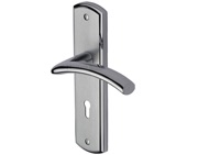 Heritage Brass Centaur Apollo Finish, Satin Chrome With Polished Chrome Edge, Door Handles - CEN1000-AP (sold in pairs)