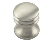Carlisle Brass Fingertip Ringed Cupboard Knob, Satin Nickel - CH30ASN