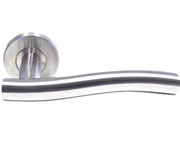 Consort Chicane Lever On Round Rose, Satin Stainless Steel Door Handles - CH699SS (sold in pairs)