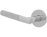 Consort Heavy Duty Knurled Lever Handle On Slim Line Rose, Duo Finish Polished & Satin Stainless Steel - CH980DUO (sold in pairs)