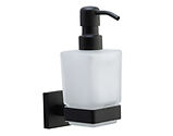 Heritage Brass Chelsea Soap Dispenser. Wall Mounted With Frosted Glass And High Quality STS Pump, Black Finish - CHE-SOAP-BLK