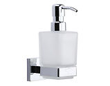Heritage Brass Chelsea Soap Dispenser. Wall Mounted With Frosted Glass And High Quality STS Pump, Polished Chrome - CHE-SOAP-PC