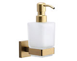 Heritage Brass Chelsea Soap Dispenser. Wall Mounted With Frosted Glass And High Quality STS Pump, Satin Brass - CHE-SOAP-SB