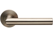 Eurospec Treviri Mitred Door Handles On Slim Fit 6mm Rose - Grade 304 Satin Stainless Steel - CSL1192/6SSS