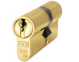 Eurospec MP10 Euro Profile British Standard 10 Pin Offset Double Cylinders, (Various Sizes) Polished Brass - CYH712PB/OFF