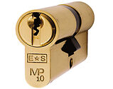 Eurospec MP10 Euro Profile British Standard 10 Pin Double Cylinders, (Various Sizes) Polished Brass - CYH712PB
