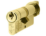 Eurospec MPX6 Euro Profile British Standard 6 Pin Cylinder & Turn (Various Sizes), Polished Brass - CYX71370PB