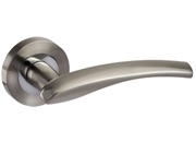 Access Hardware Tapered Door Handles On Round Rose, Dual Finish Polished & Satin Chrome - D4610DZ (sold in pairs)