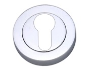 Darcel Round Euro Profile Escutcheon, Polished Chrome - DCEESCS-PC (sold in pairs)