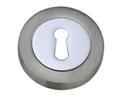 Darcel Standard Profile Round Escutcheon, Dual Finish Satin Nickel & Polished Nickel - DCESC-SNNP (sold in pairs)