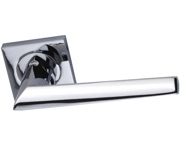 Darcel Eugenie Door Handles On Square Rose, Polished Chrome - DCEUG-CP (sold in pairs)