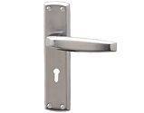 Intelligent Hardware Deco Door Handles On Backplate, Dual Finish Polished Chrome & Satin Chrome - DEC.01.CP/SCP (sold in pairs) 