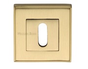 Heritage Brass Art Deco Standard Key Escutcheon, Satin Brass - DEC7000-SB