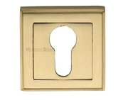 Heritage Brass Art Deco Euro Profile Key Escutcheon, Satin Brass - DEC7020-SB