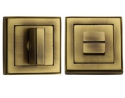 Heritage Brass Art Deco Square (54mm x 54mm) Turn & Release, Antique Brass - DEC7030-AT