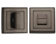 Heritage Brass Art Deco Square (54mm x 54mm) Turn & Release, Matt Bronze - DEC7030-MB
