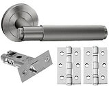 Intelligent Hardware Knurled Latch Pack Including Handles On Round Rose, Satin Chrome - TDKKNURLED65LATCHSCP