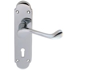Carlisle Brass Oakley Door Handles On Backplate, Polished Chrome - DL167CP (sold in pairs)
