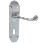 Carlisle Brass Oakley Door Handles On Backplate, Satin Chrome - DL168SC (sold in pairs)