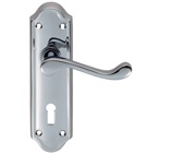Carlisle Brass Ashtead Door Handles On Backplate, Polished Chrome - DL16CP (sold in pairs)