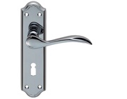 Carlisle Brass Madrid Door Handles On Backplate, Polished Chrome - DL190CP (sold in pairs)