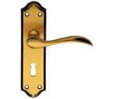 Carlisle Brass Madrid Door Handles On Backplate, Florentine Bronze - DL190FB (sold in pairs)