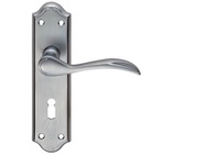 Carlisle Brass Madrid Door Handles On Backplate, Satin Chrome - DL190SC (sold in pairs)