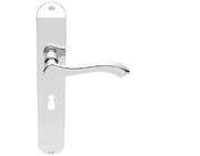 Carlisle Brass Andros Door Handles On Long Backplate, Polished Chrome - DL380CP (sold in pairs)