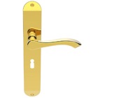 Carlisle Brass Andros Door Handles On Long Backplate, Polished Brass - DL380PB (sold in pairs)