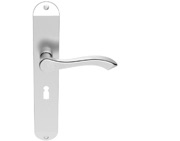 Carlisle Brass Andros Door Handles On Long Backplate, Satin Chrome - DL380SC (sold in pairs)
