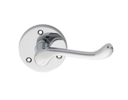 Carlisle Brass Victorian Scroll Traditional Door Handles On Round Rose, Polished Chrome - DL56CP (sold in pairs)