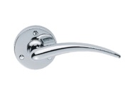 Carlisle Brass Wing Door Handles On Round Rose, Polished Chrome - DL66CP (sold in pairs)