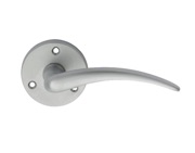 Carlisle Brass Wing Door Handles On Round Rose, Satin Chrome - DL66SC (sold in pairs)