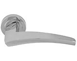 Carlisle Brass Manital Dune Door Handles On Round Rose, Polished Chrome - DU5CP (sold in pairs)