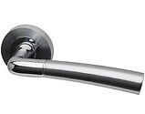 Intelligent Hardware Durham Door Handles On Round Rose, Dual Finish Polished Chrome & Satin Chrome - DUR.09.CP/SCP (sold in pairs)