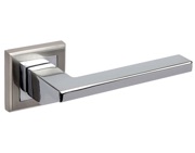 Access Hardware Angled Door Handles On Square Rose, Dual Finish Polished & Satin Chrome - E6310DZ (sold in pairs)
