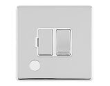 Carlisle Brass Eurolite Concealed 3mm Switched Fuse Spur With Flex Outlet, Polished Chrome With White Trim - ECPCSWFFOW