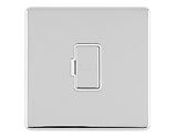 Carlisle Brass Eurolite Concealed 3mm Unswitched Fused Spur, Polished Chrome With White Trim - ECPCUSWFW