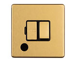 Carlisle Brass Eurolite Concealed 3mm Switched Fuse Spur With Flex Outlet, Satin Brass With Black Trim - ECSBSWFFOB