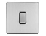 Carlisle Brass Eurolite Concealed 3mm 20 Amp D.P Switch, Satin Stainless Steel With Grey Trim - ECSS20ADPSWG