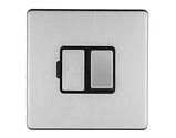 Carlisle Brass Eurolite Concealed 3mm Switched Fuse Spur, Satin Stainless Steel With Black Trim - ECSSSWFB