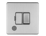 Carlisle Brass Eurolite Concealed 3mm Switched Fuse Spur With Flex Outlet, Satin Stainless Steel With Grey Trim - ECSSSWFFOG